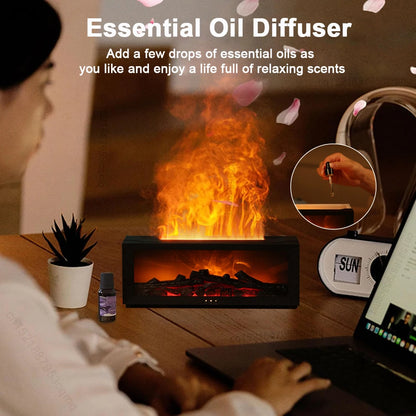Air Humidifier Essential Oils Humidifiers Home Aroma Humidifier Flame Automatic Fragrance Diffuser With LED Light Remote Control Beauty World Shop