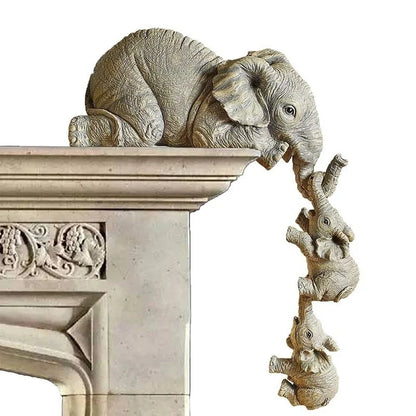 3pcs/set Cute Elephant Figurines Elephant Holding Baby Elephant Resin Crafts Home Furnishing Gift Beauty Fashion