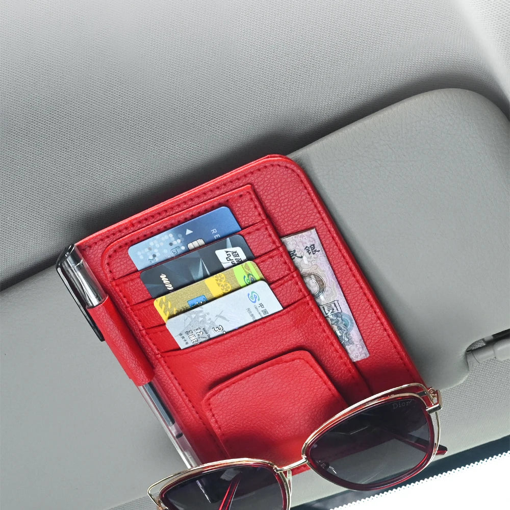 Car Visor Organizer Multi-Pocket Pouch Bag Card Glasses Storage Holder Scratch-resistant Auto Visor Holder For Car Interior Car Beauty World Shop