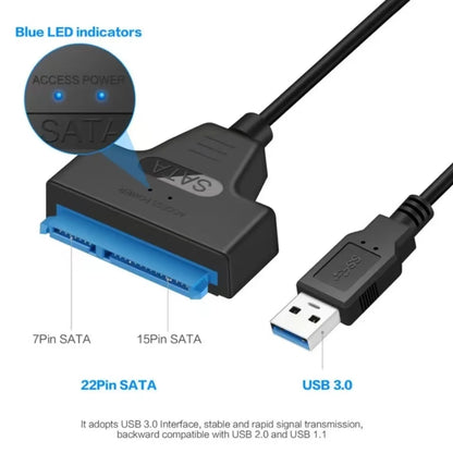 Sata To USB 3.0 Adapter Cable USB To SATA 3 Cable Support 22 Pin 2.5 Lnche External HDD SSD Hard Disk Computer Connector Fit Beauty World Shop