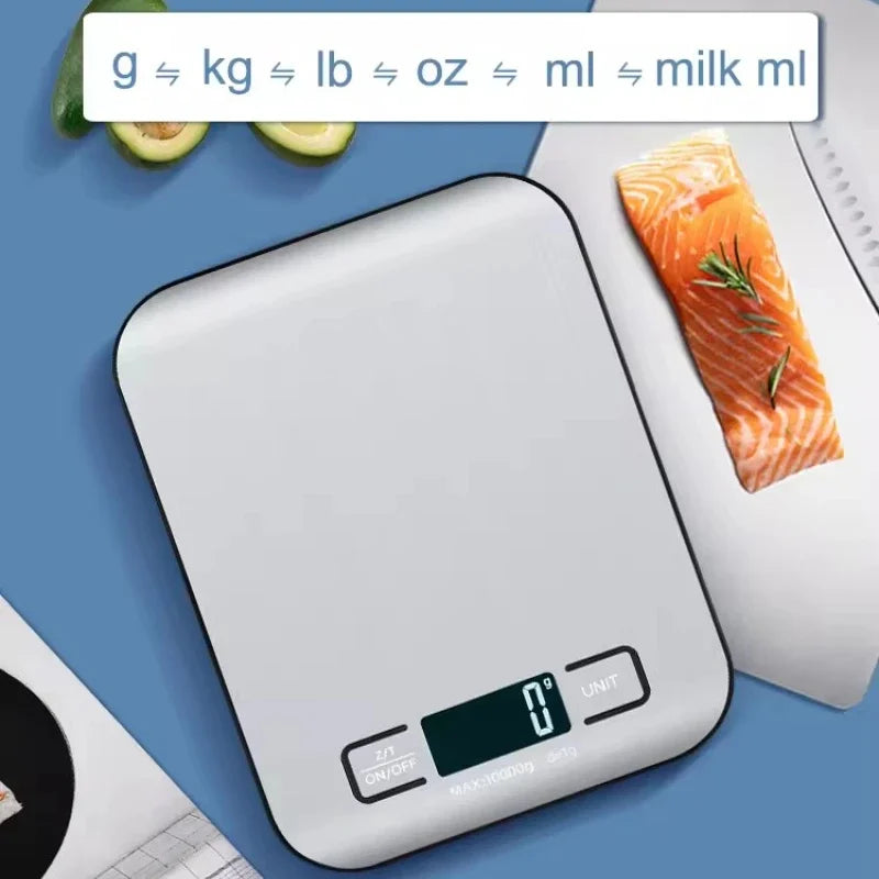 Digital Kitchen Scale LED Display 5kg/1g Stainless Steel Panel Electronic Scales Home Jewelry Food Snacks Weighing Baking Tools Beauty World Shop