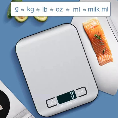 Digital Kitchen Scale LED Display 5kg/1g Stainless Steel Panel Electronic Scales Home Jewelry Food Snacks Weighing Baking Tools Beauty World Shop