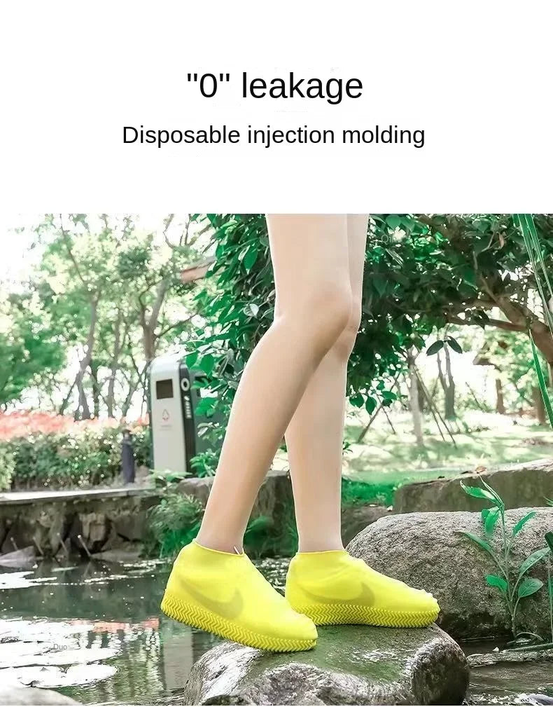 1 Pair Silicone WaterProof Shoe Covers Lip-resistant Rubber Rain Boot Rain Gear Overshoes Accessories for Outdoor Rainy Day Beauty World Shop