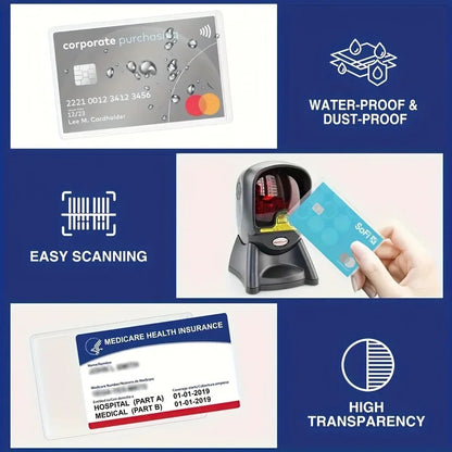 12PCS PVC Waterproof Transparent Card Holder Plastic Card id Holders Case To Protect Credit Cards Card Protector Cardholder Bags Beauty World Shop