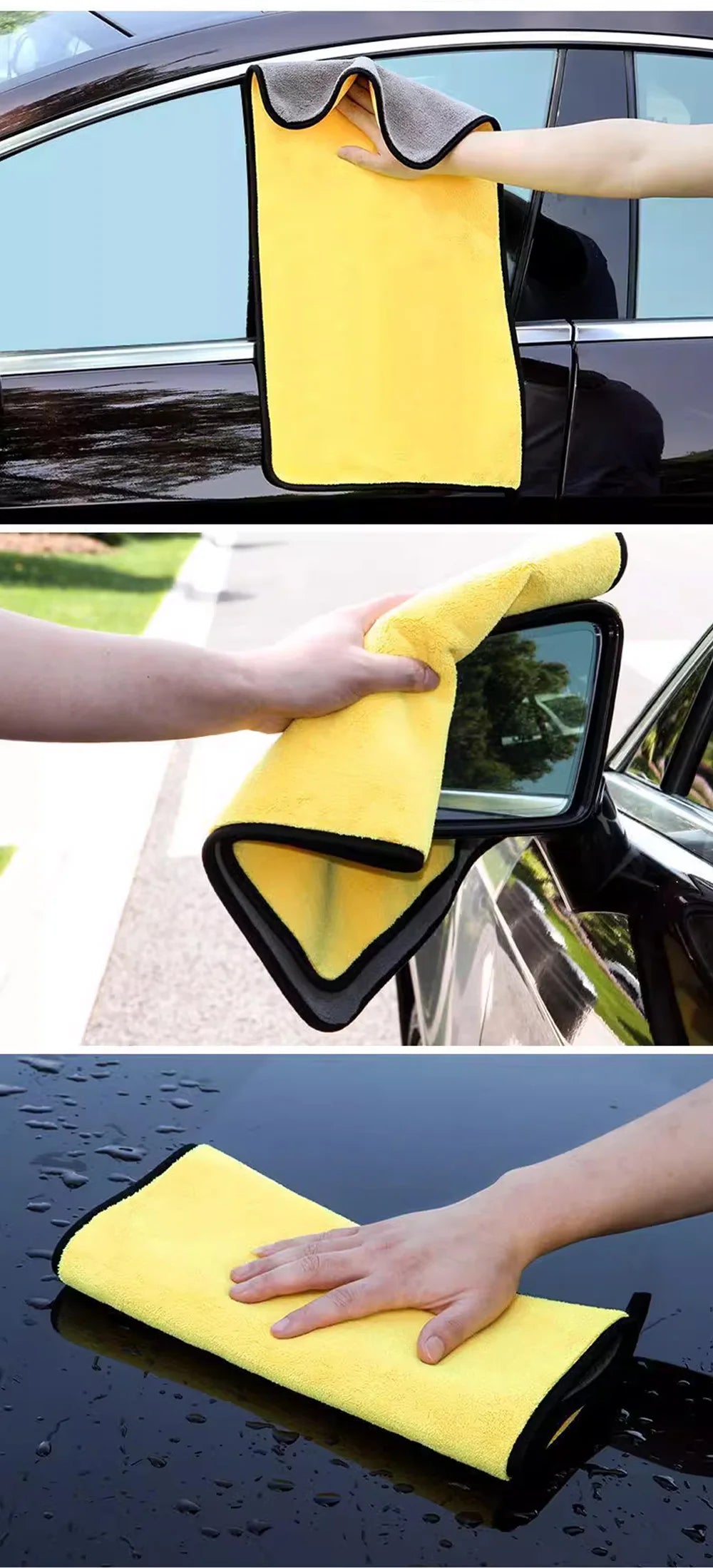Car Wash Microfiber Towel 30x30/60CM Car Cleaning Drying Cloth Hemming Car Care Cloth Detailing Car Wash Towel Beauty World Shop