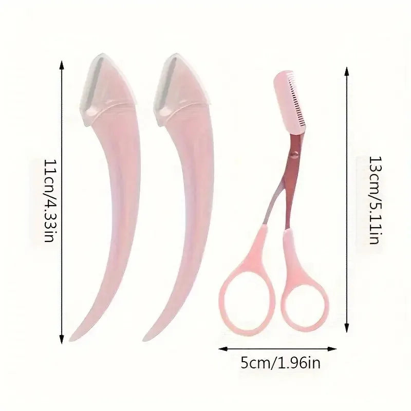 Eyebrow Trimmer Set, Curved Eyebrow Razor, Eyebrow Scissors With Comb, Convenient Easy Beauty Tools For Beginners Beauty World Shop