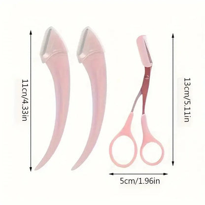 Eyebrow Trimmer Set, Curved Eyebrow Razor, Eyebrow Scissors With Comb, Convenient Easy Beauty Tools For Beginners Beauty World Shop
