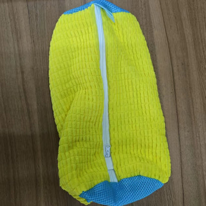 Durable Shoe Washing Machine Bag for All Shoe Types-Yellow with Blue Zipper,Ideal for Sneakers and Casual Shoes,Laundry Wash Bag Beauty World Shop