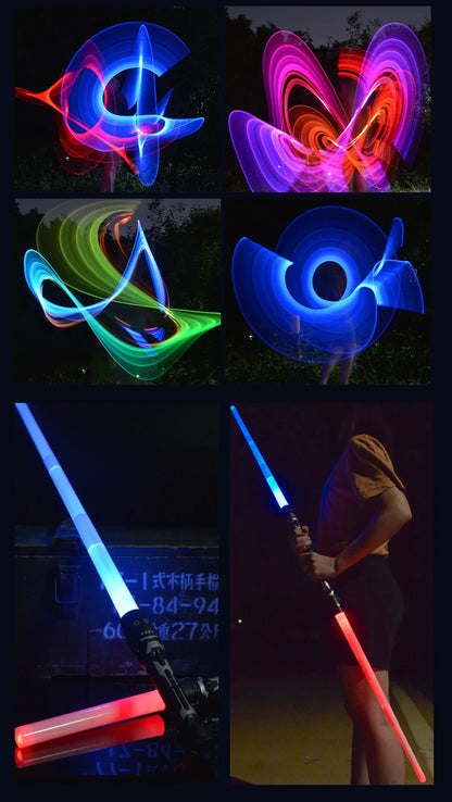 2-in-1 Lightsaber Telescopic Flash Sword Toy Red & Blue or 7 Colours for Kids Gift Party Favors Dress Up Rave Prop with Sound Beauty World Shop