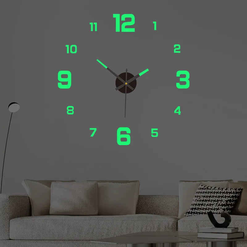 Luminous Digital Clock DIY Stereoscopic Wall Clock Silent Clock Living Room Bedroom Wall Clock Home Decorations Beauty Fashion