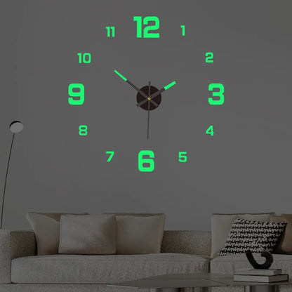 Luminous Digital Clock DIY Stereoscopic Wall Clock Silent Clock Living Room Bedroom Wall Clock Home Decorations Beauty Fashion