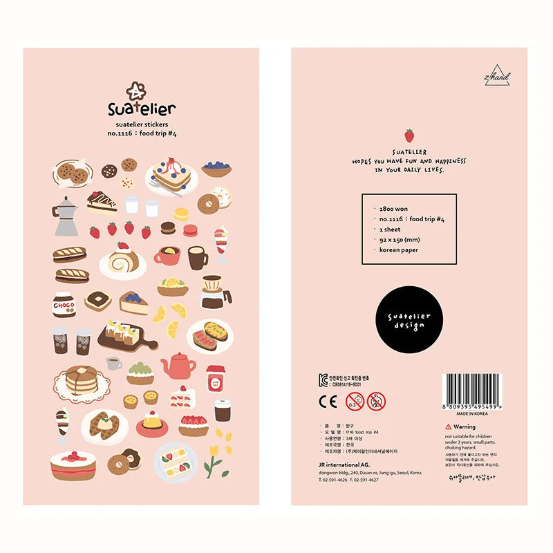 Korean Import Original Suatelier Collection Kawaii Daily Stickers Scrapbooking Diy Journal Stationery Sticker Deco Art Supplies Beauty World Shop