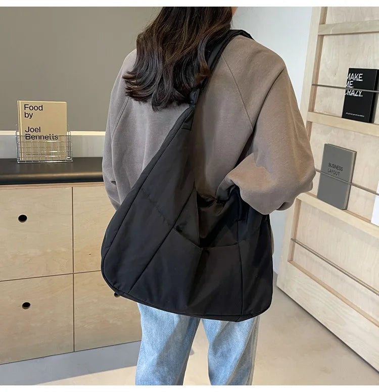 Trendy Women's Soft Cloth Shoulder Bag Solid Color Student 2026 Spring Y2k Casual Style Big Handbags Crossbody Bags for Women Beauty World Shop