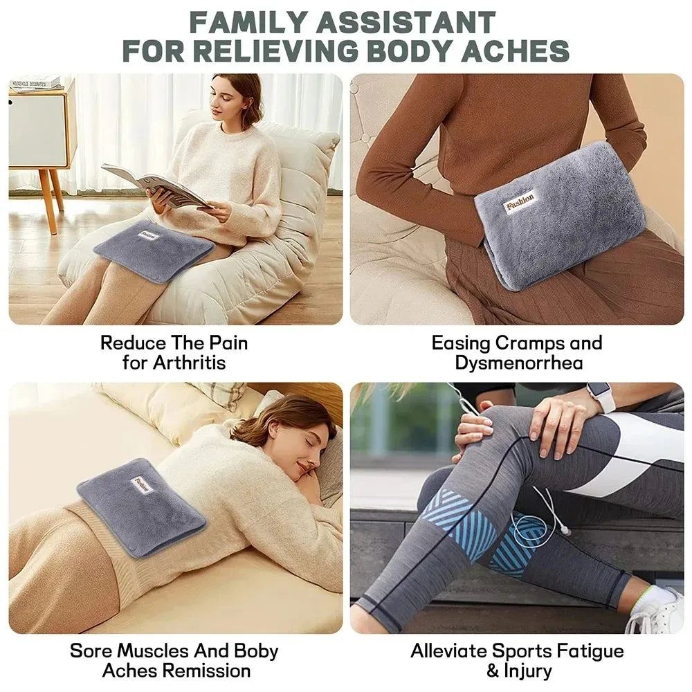 Rechargeable Hot Water Bottle Cute Electric Hand Warmer EU Plug Reusable Hot Compress Bag Heating Pad Hand Pocket Warmer Beauty World Shop