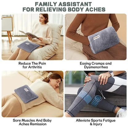 Rechargeable Hot Water Bottle Cute Electric Hand Warmer EU Plug Reusable Hot Compress Bag Heating Pad Hand Pocket Warmer Beauty World Shop