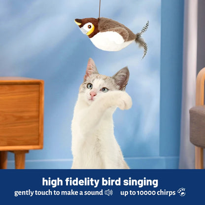 1PC Interactive Cat Toys Rechargeable Chirping Flapping Bird(no Flying) with Catnip for Indoor Cats Touch Activated Plush Toys Beauty World Shop