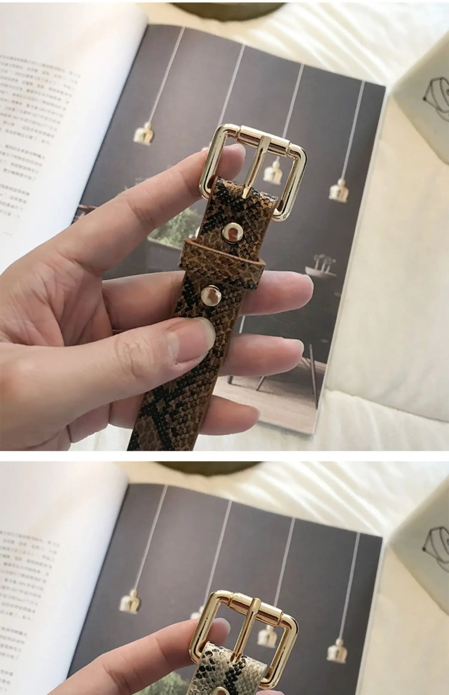 Hot Sale New Fashion Customized PU Leather Leopard Snake Print Slim Belt For Women Beauty World Shop