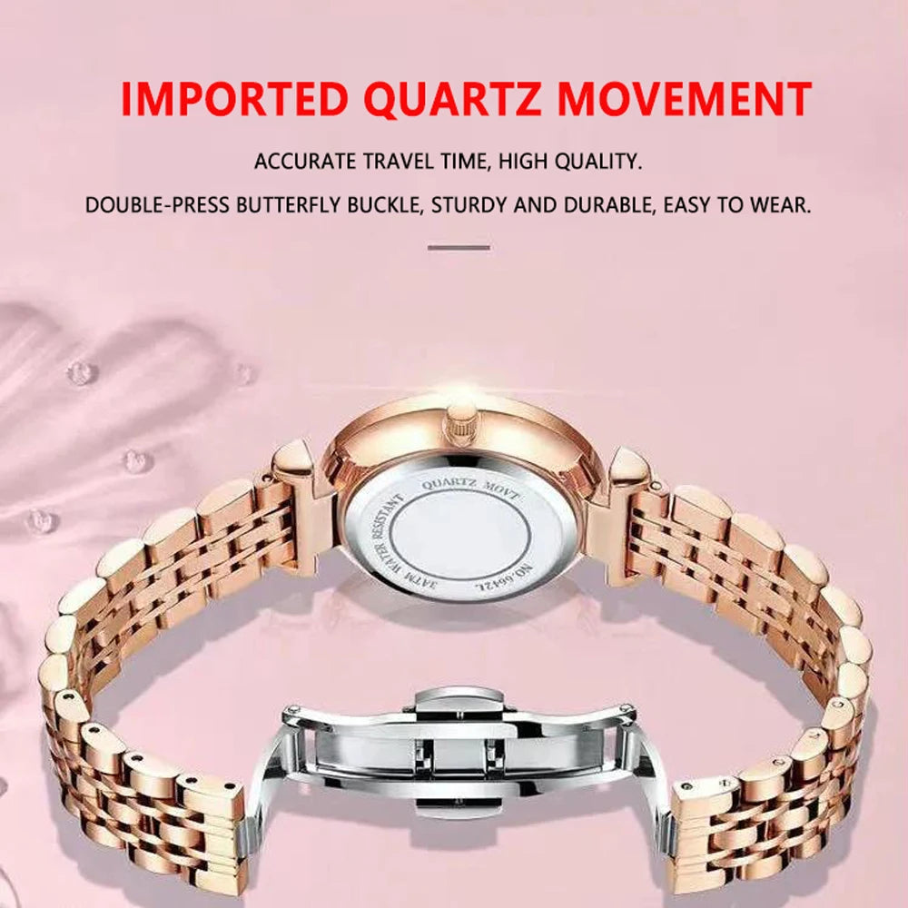 POEDAGAR Top Elegant Women's Watches Stainless Steel Date Week Woman Watch Waterproof Luminous Fashion Ladies Watch Quartz Reloj Beauty World Shop