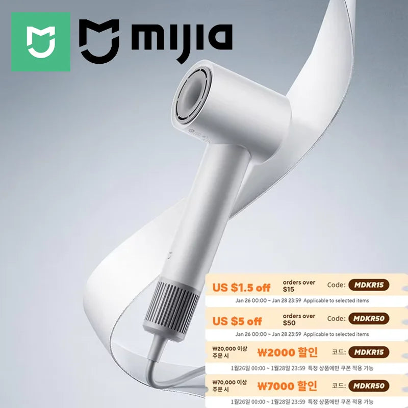MIJIA H501 SE High Speed Hair Dryer 62m/s Wind Speed Negative Ion Hair Care 110,000 Rpm Professional Dry 220V CN Version Beauty World Shop
