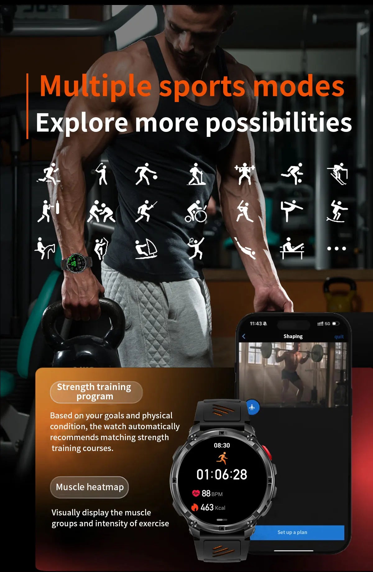 2026 New T-Rex3 Pro 1100mAh Battery Smart Watch GPS path 5ATM Waterproof Sports Run tracker Outdoors Compass Military Smartwatch Beauty World Shop