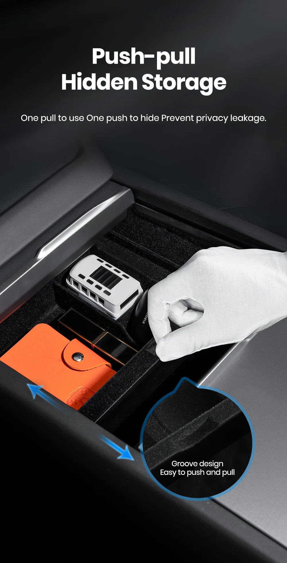 YZ For Tesla Highland Model 3 Y Juniper Center Armrest Hidden Box Holder Console Organizer Car Storage Box  Accessories Beauty World Shop