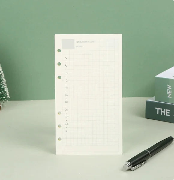 45 Sheets A5 A6 A7 Loose Leaf Notebook Refill Spiral Binder Inner Page Line Blank craft  Grid Inside Paper Stationery Beauty World Shop