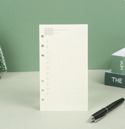 45 Sheets A5 A6 A7 Loose Leaf Notebook Refill Spiral Binder Inner Page Line Blank craft  Grid Inside Paper Stationery Beauty World Shop