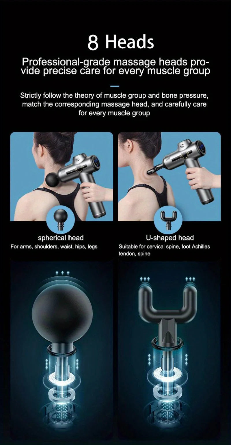 Portable Fascia Gun Vibration Massage Gun For Body Neck Back Deep Muscle Relaxation Fitness Slimming One Head Beauty World Shop