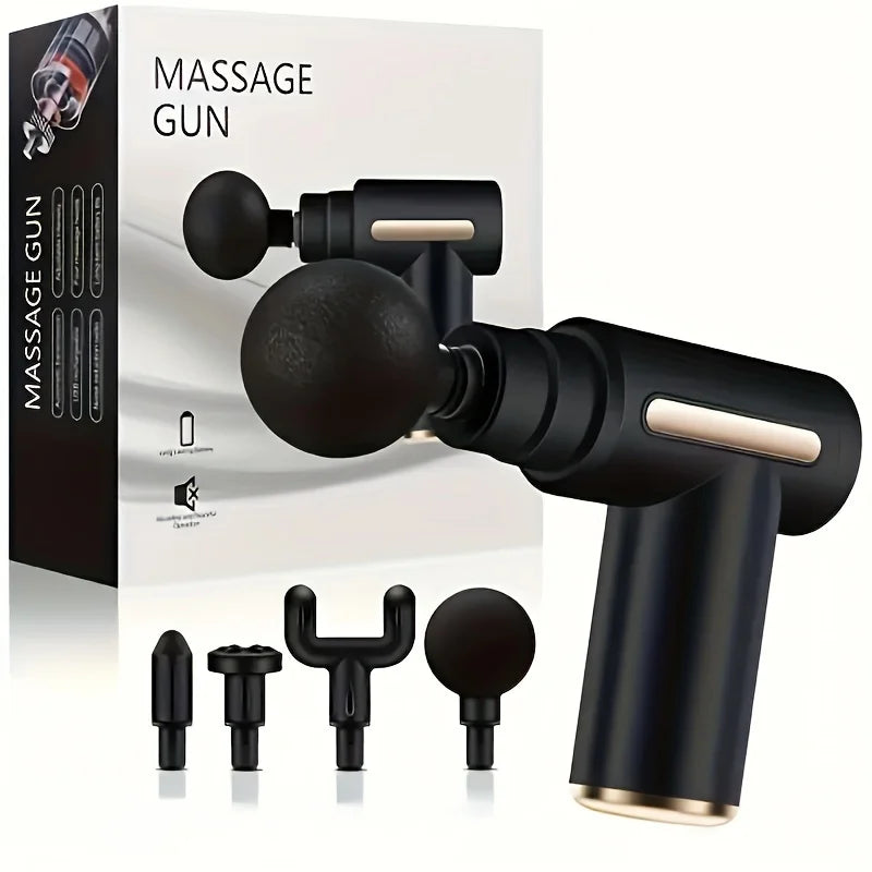 Portable Button Fascia Gun Deep Tissue Massage Mini Lightweight and Adjustable Speed Massage Equipment Suitable for the Body Beauty Fashion