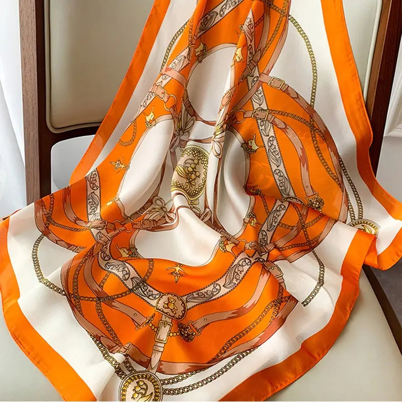70cm Silk Feeling Square Scarf Women Satin Bandana Print Scarves Head Band Fashion Lady Hair Shawl Wrap Female Neckerchief Hijab Beauty World Shop