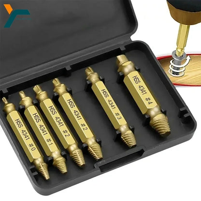 Damaged Screw Extractor Set HSS Drill Bit Stripped Broken Remover Small Easily Quickly Take Out Kit Easy Demolition Power Tools Beauty World Shop