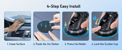 360° Windshield Car Phone Holder Car Dashboard Mobile Cell Support Bracket Universal Sucker for iPhone 16 15 14 Samsung Xiaomi Beauty World Shop