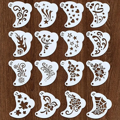 16Pcs Reusable Face Paint Stencils, DIY Body Art & Eyebrow Templates for Kids, Washable & Safe for Parties and Crafts Beauty World Shop