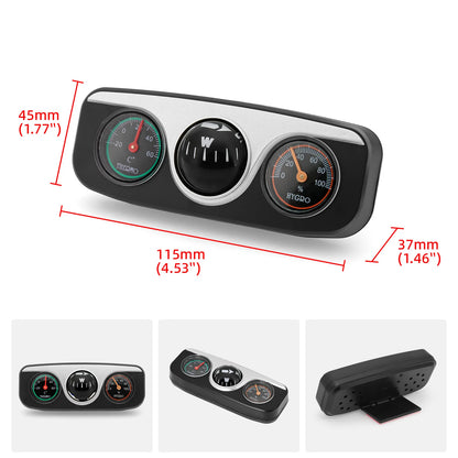 Car Ornaments Decoration 3 in 1 Guide Ball Compass For Auto Boat Vehicles Thermometer Compass Hygrometer Interior Accessories Beauty World Shop