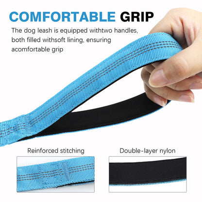 Bungee Dog Leash, Heavy Duty Dog Leash with Shock Absorption, 2 Padded Handles Training Leash, Improved Dog Safety and Comfort