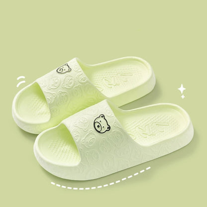 Fashion Women's Slippers Indoor Soft Sole Cartoon Bear Print Slides Bathroom EVA Indoor Men Summer Outdoor Cool Shoes Couple Beauty Fashion
