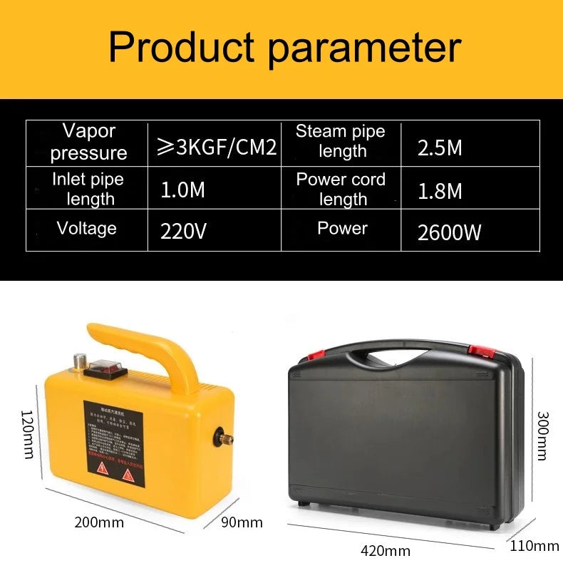 2600w220V High Temperature Steam Cleaner Portable Sterilization Pressure Jet Washer Machine for Home Car Kitchen Air Conditioner Beauty World Shop