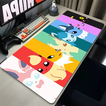 Kawaii Japan Anime Mouse Pad PC Colorful E-eevee Gamer Cabinet Mousepad HD P-pokemonS Keyboard Rug Laptop Gaming Rubber Desk Mat Beauty World Shop