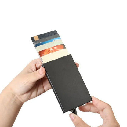 Rfid Smart Wallet Card Holder Metal Thin Slim Men Women Wallets Pop Up Minimalist Wallet Small Black Purse Vallet Walets for Men Beauty World Shop