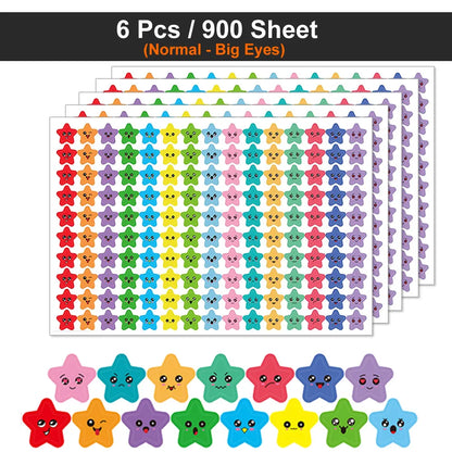 450-3000 Sheet Happy Face Stars Reward Sign Stickers Pack DIY Skateboard Suitcase Stationery Decals Decor Phone Laptop Gift Toys Beauty World Shop