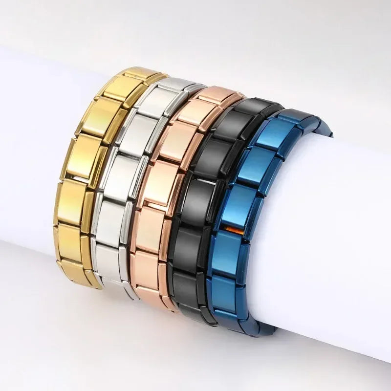 2024 New Popular Fashion Italian Module Charm Links Fit 9mm Bracelet Stainless Steel Links Jewelry Making Beauty World Shop