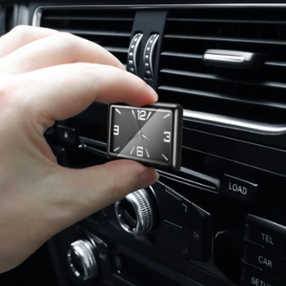 Auto Fashion Square Watch Car Clock Interior Decoration Self-adhesive Electronic Vent Clip Watch Automobile Quartz Clock Beauty World Shop