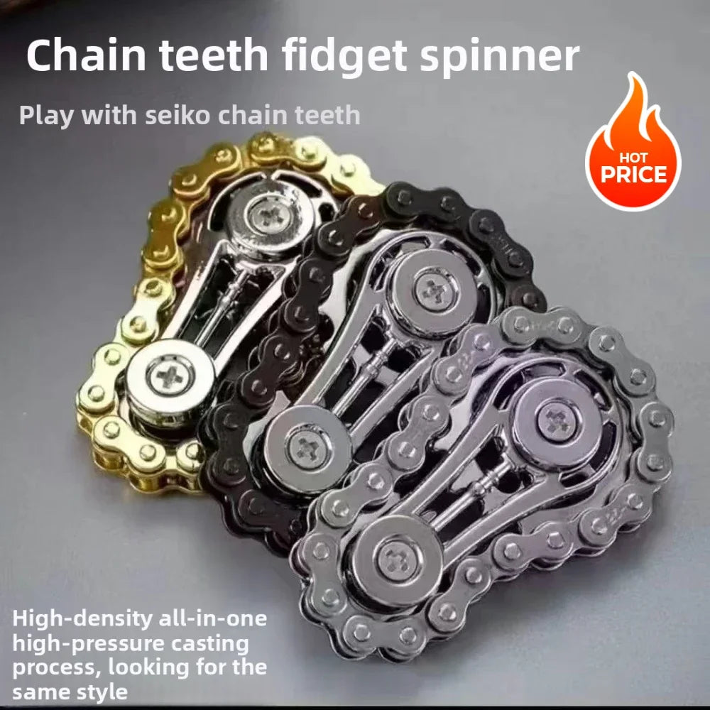 Sprocket Flywheel Flywheel Flying Top Flying Disk Anti-Anxiety Ornaments Metal Bicycle Chain EDC Rotating Flying Disk Adult Toy Beauty World Shop