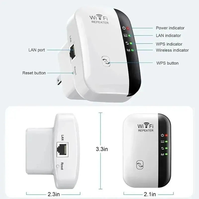 Wireless Signal Booster Wifi Extender Small Steamed Bun Network Repeater Ap Broadband Home Router Signal Amplification Extension Beauty World Shop