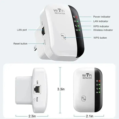 Wireless Signal Booster Wifi Extender Small Steamed Bun Network Repeater Ap Broadband Home Router Signal Amplification Extension Beauty World Shop