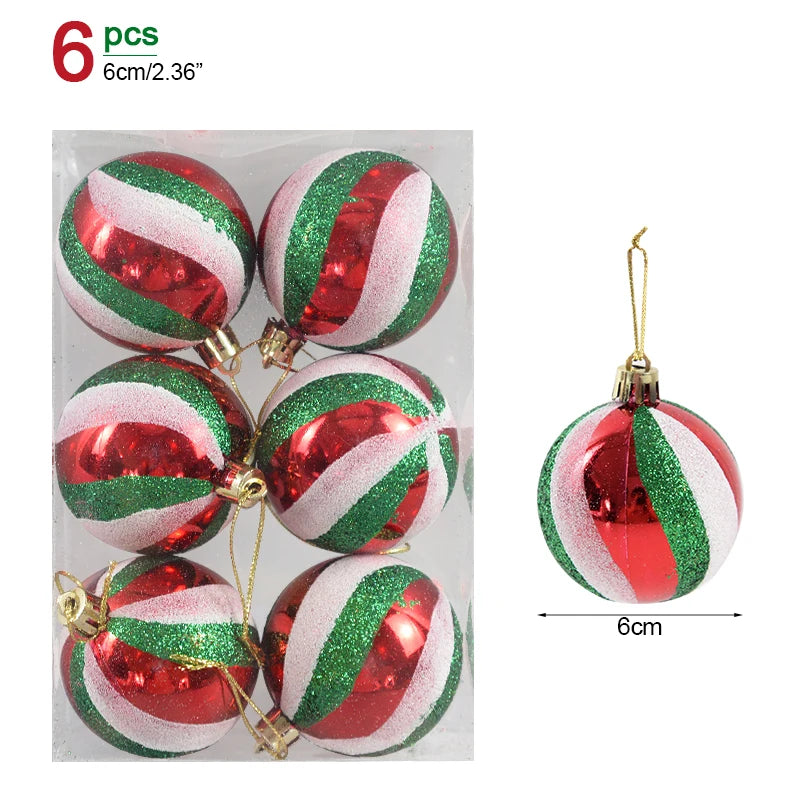 1box Christmas Balls Christmas Tree Ornaments Ball Xmas Hanging Tree Pendants Home Party Decor 2026 New Year Gift Noel Navidad Beauty World Shop