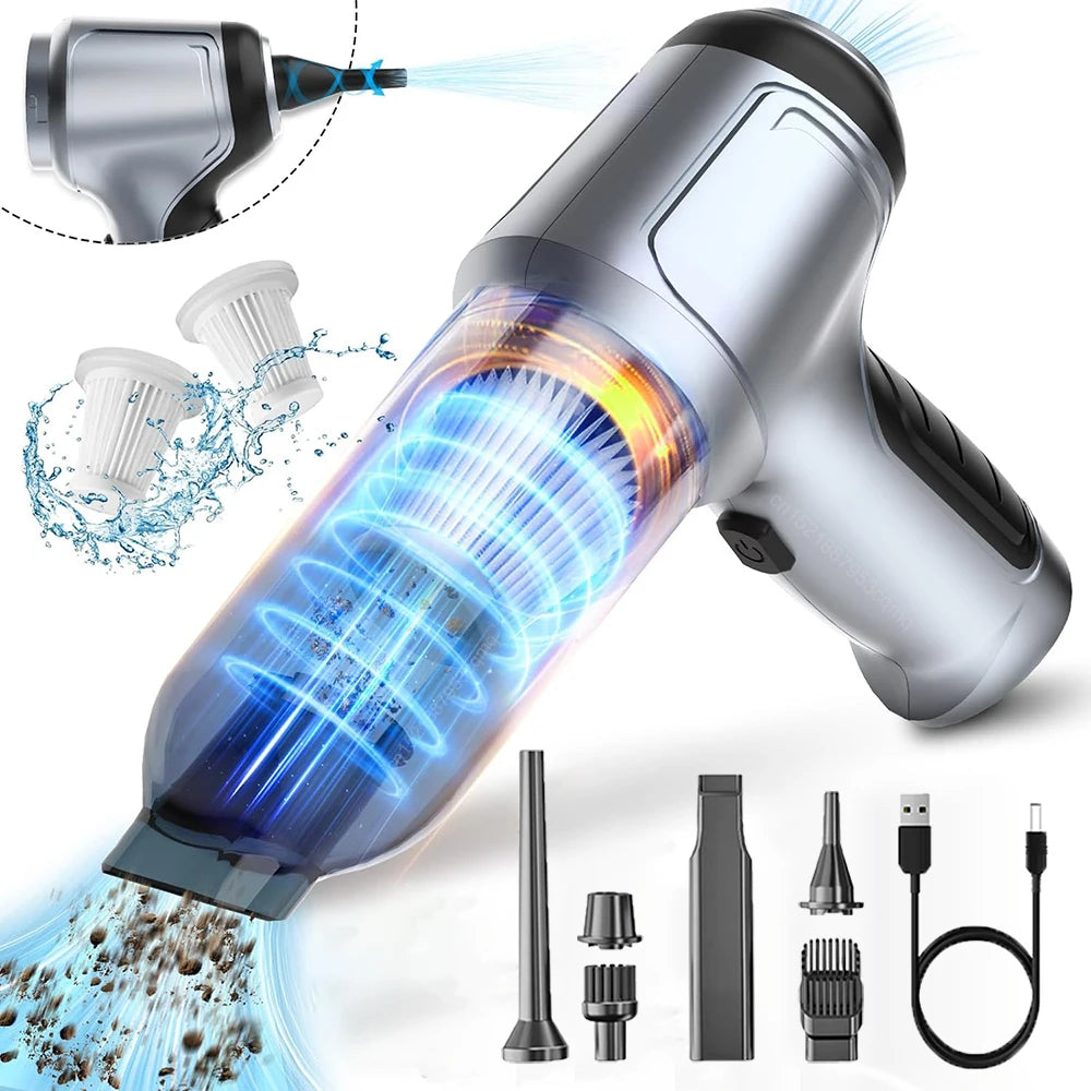 Car Vacuum Cleaner Wireless Portable Vacuum Cleaner 95000PA Strong Suction Handheld Mini Cleaner High Power Blower for Car Home Beauty World Shop