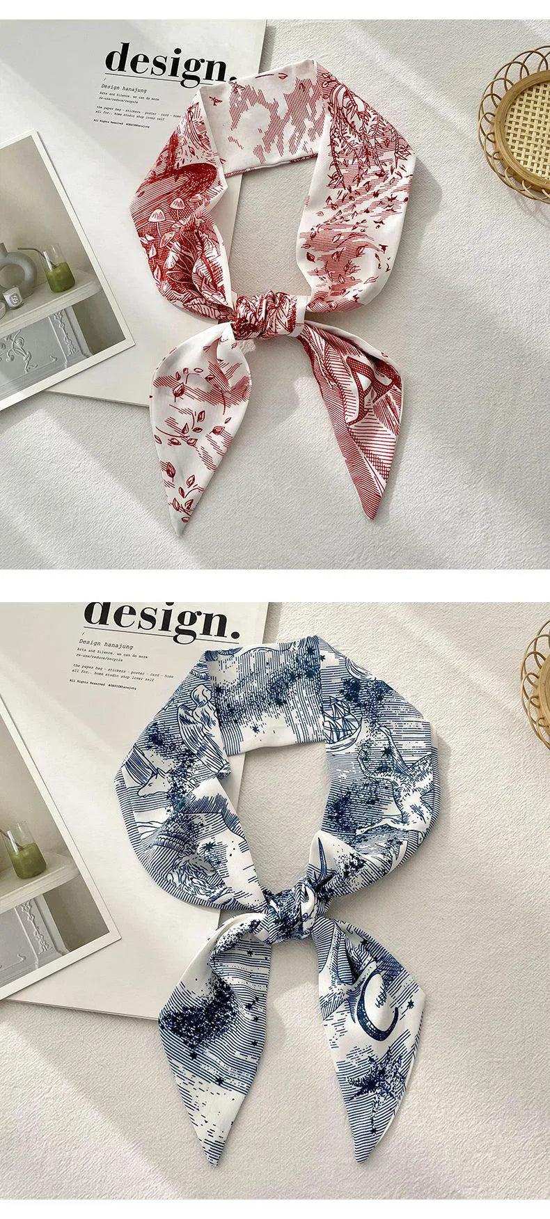 26 Letters Tarot Constellation Bag Scarf Twill Silk Scarves Women New Neckerchief Hair Headbands Beauty World Shop