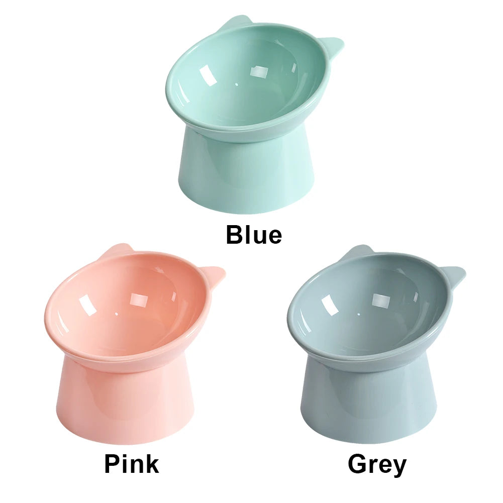 Tilted Cat Food Bowl Elevated Cat Bowl Ergonomic Cat Food Dish Anti Vomiting Plastic Feeding Bowl Non Slip for Flat- Faced Cats Beauty World Shop