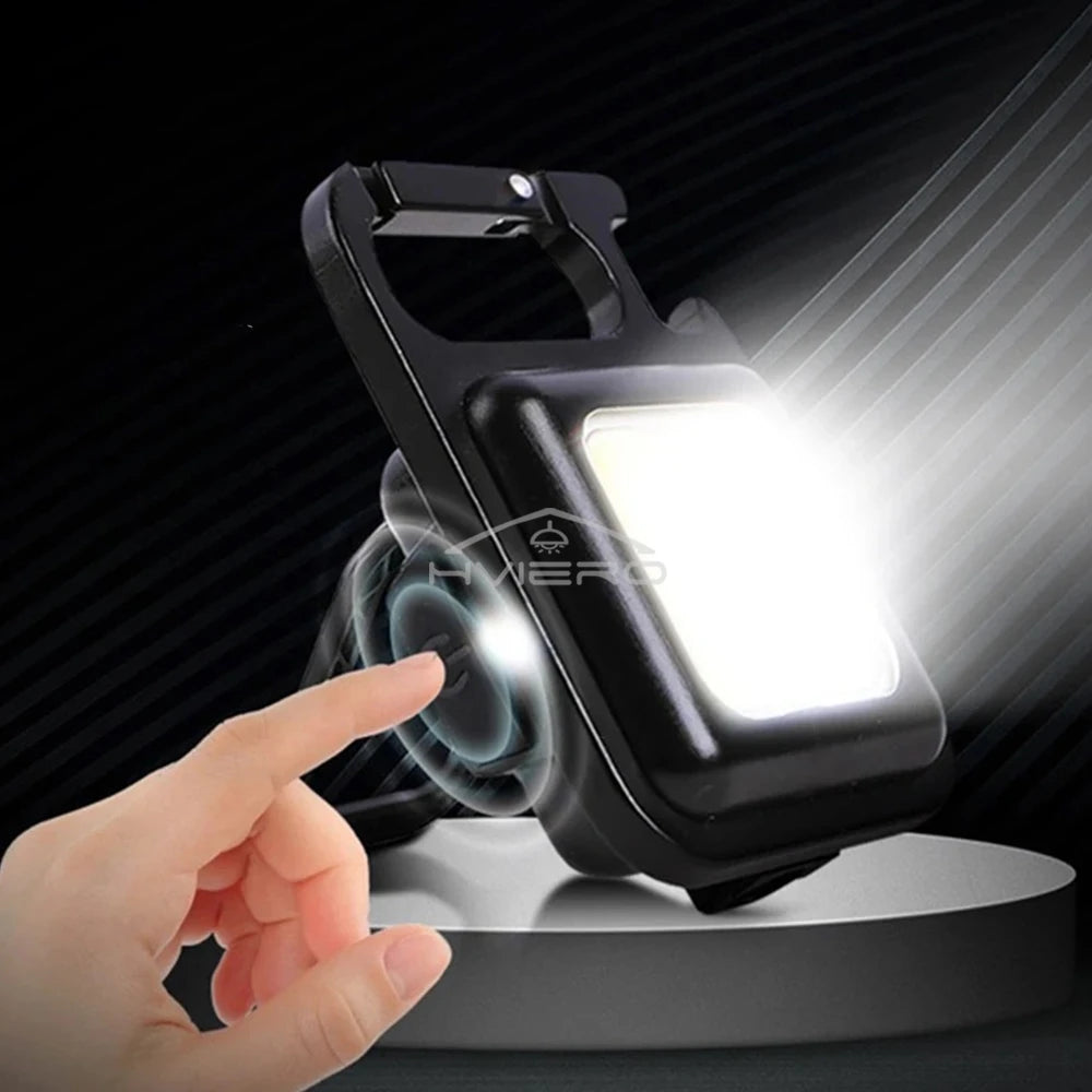 Mini Flashlight Keychain Carry LED Light Work High Power Flashlights Waterproof USB Charge Hard Lamp Outdoor Lighting Highlight Beauty World Shop